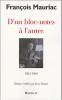 Mauriac : D'un bloc-notes à l'autre : 1952-1969
