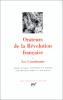 Orateurs de la Révolution Française, tome I